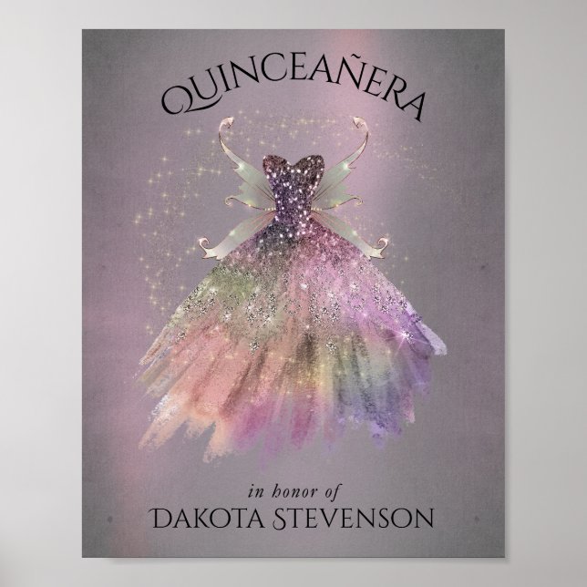 Bohemisch Fairy Ball Gown | Mute Ombre Wine Sheen Poster (Vorne)