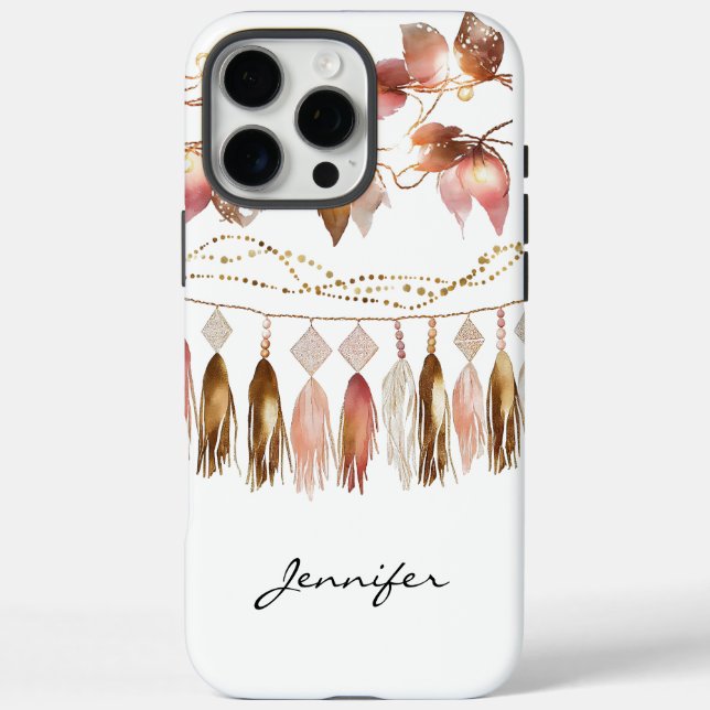 Bohemisch Feather Indian Leaf iPhone Case-Mate iPhone Hülle (Rückseite)