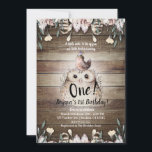 Bohemisch Fether Friends Owl & Bird Baby 1. Einladung<br><div class="desc">Anpassen für jedes Ereignis.</div>
