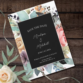 Bohemisch Floral Bouquet Wasserfarbe Save The Date