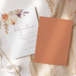 Bohemisch Floral Terracotta Babydusche Einladung