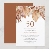 Bohemisch Floral Terracotta Boho 50. Geburtstag