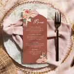 Bohemisch Floral Terracotta & Ivory Menükarte<br><div class="desc">Diese wunderschöne Kollektion ist voll von kühnen böhmischen Blumen mit Terrakotta und Elfenbeinfarben.</div>