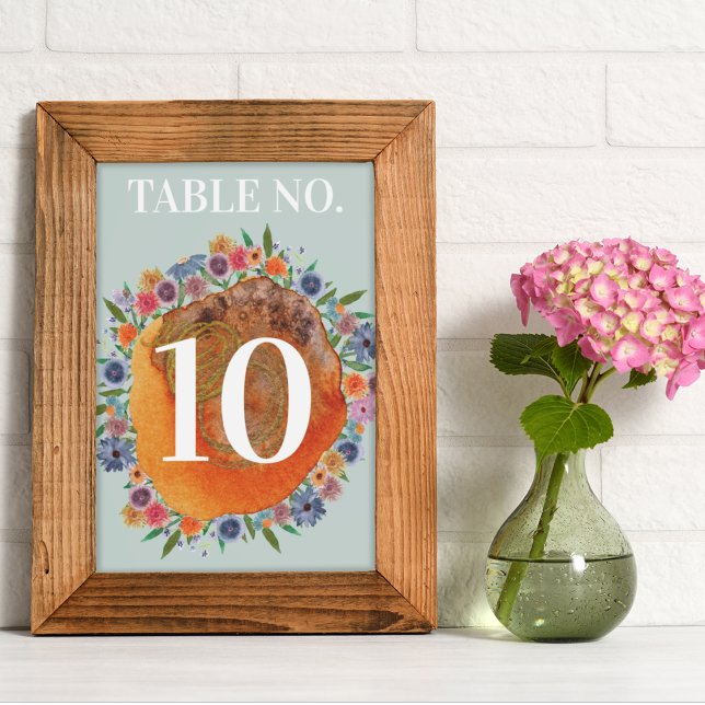 Bohemisch Garden Light Blue Boho Wildblume Wedding Tischnummer (Von Creator hochgeladen)