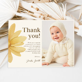 Bohemisch Gelbes Daisy-Floral Geburtstags-Foto Dankeskarte