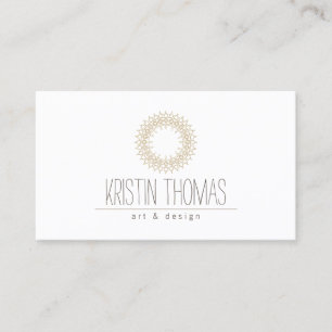 Bohemisch Gold Sun Mandala Designer Business Card Visitenkarte