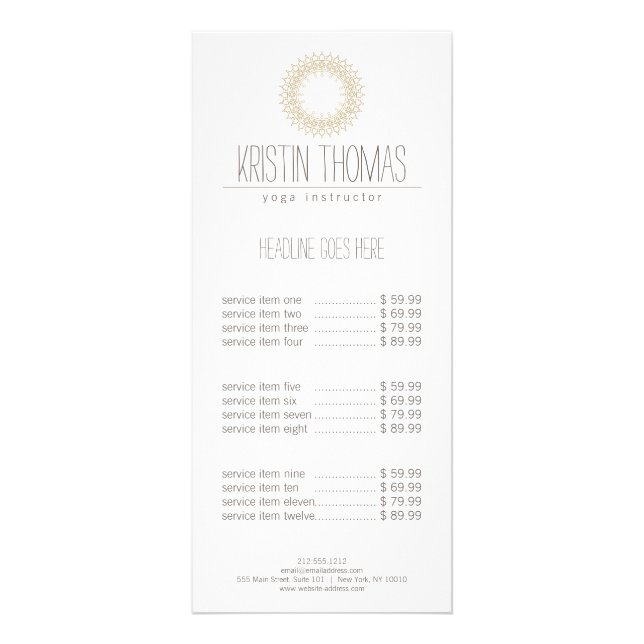 Bohemisch Gold Sun Mandala Werbekarte (Vorne)