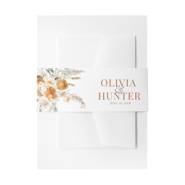 Bohemisch Hochzeitsreise mit dem Ausland Einladungsbanderole (Vorderseite Beispiel)