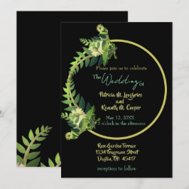 Bohemisch Hoop Greenerity Black Wedding Einladung