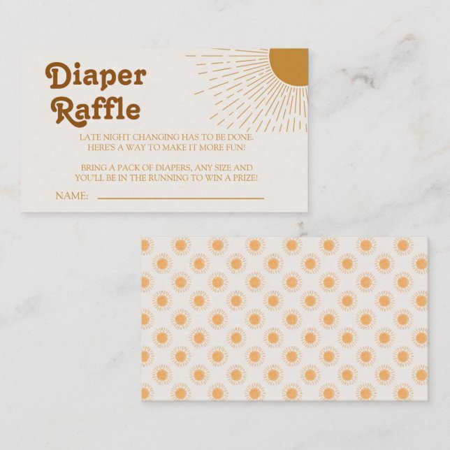 Bohemisch kommt hier die Son Baby Dusche Begleitkarte (Vorne/Hinten)