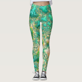 Bohemisch lebendiges Trippy-Fraktal Abstrakt Spira Leggings