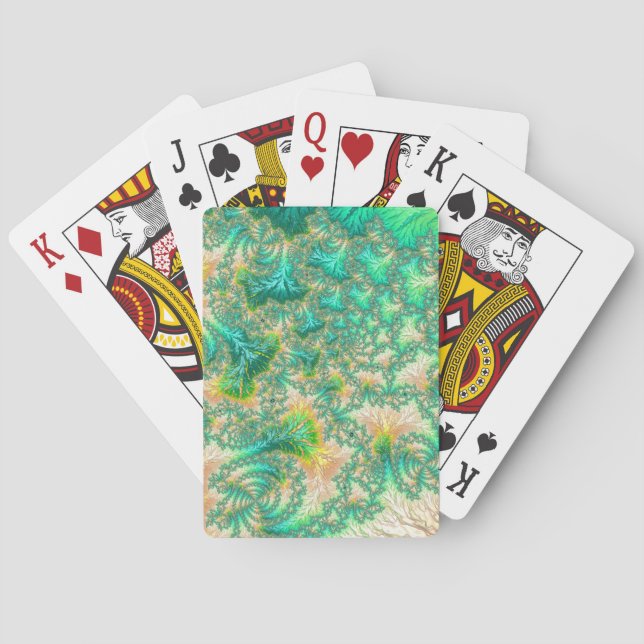 Bohemisch lebendiges Trippy-Fraktal Abstrakt Spira Spielkarten (Rückseite)