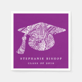 Bohemisch Mandala Pattern Abschluss Hat Lila Serviette