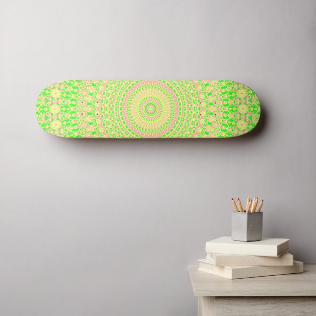 Bohemisch Mandala Skateboard (Wandkunst (Horz))