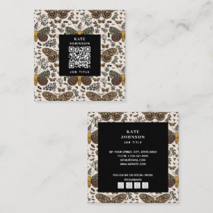 Bohemisch Moth Wildblumen Esthetician Schönheitssa Quadratische Visitenkarte