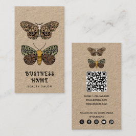 Bohemisch Moth Wildblumen Esthetician Schönheitssa Visitenkarte