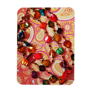 Bohemisch Necklace Gemstone Paisley Foto Magnet