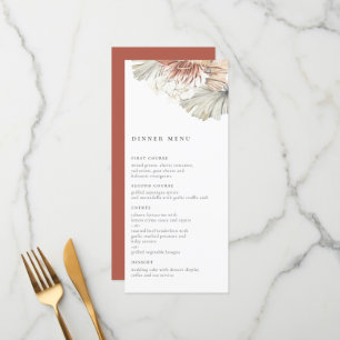 Bohemisch Oasis Wedding Menu Menükarte