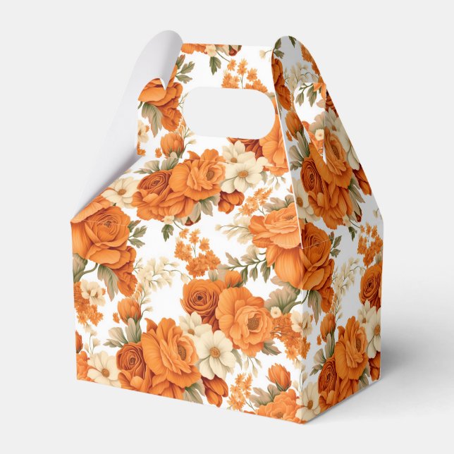 Bohemisch orangefarbene Blume Geschenkschachtel (Vorderseite)