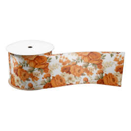 Bohemisch orangefarbene Blume Satinband