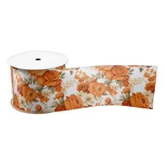 Bohemisch orangefarbene Blume Satinband