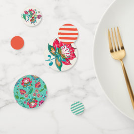 Bohemisch orangefarbene Folklorefarben Blume | Hoc Konfetti