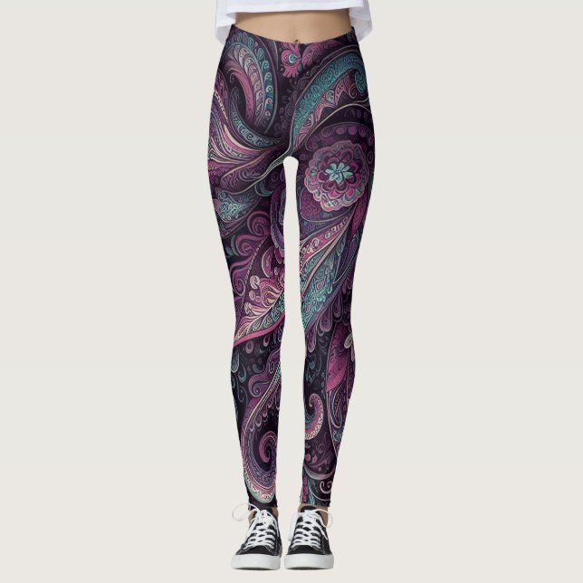 Bohemisch Paisley no 11 Leggings (Vorderseite)