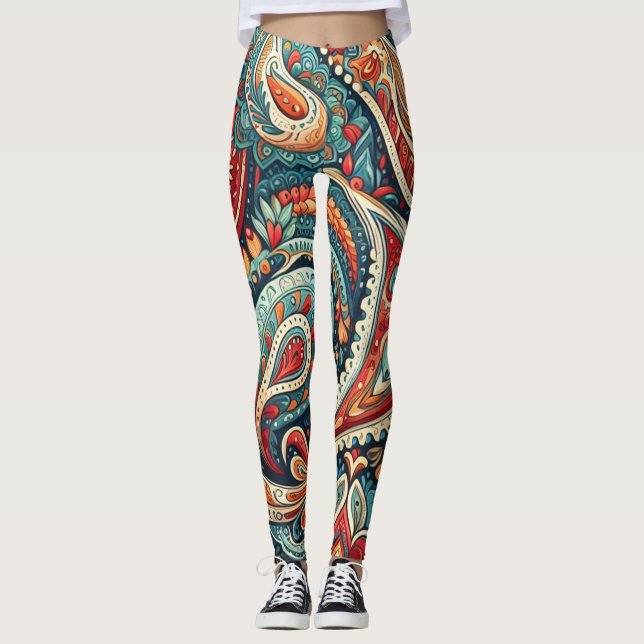Bohemisch Paisley no 8 Leggings (Vorderseite)