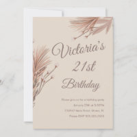 Bohemisch Pampas 21. Geburtstag Party Earthy