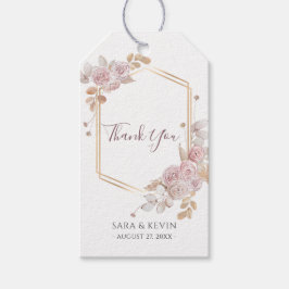 Bohemisch Pink Floral Wedding Vielen Dank für Ihre Geschenkanhänger