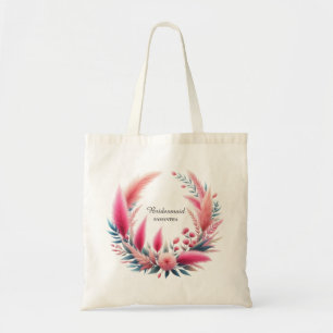 Bohemisch Pink Pampas Bridesmaid Tote Bag Tragetasche