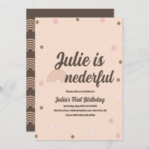 Bohemisch Rainbow First Birthday Onederful Confett Einladung