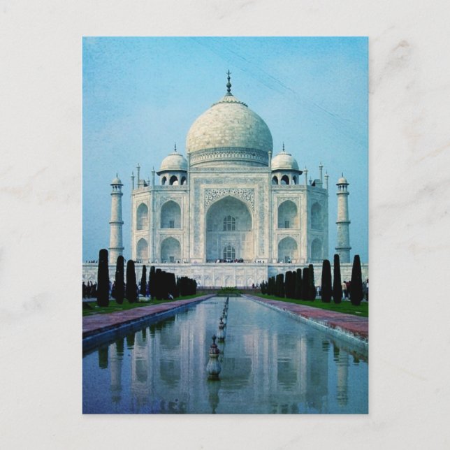 Bohemisch Reisen Indien Agra Vintag Taj Mahal Postkarte (Vorderseite)