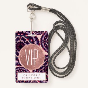 Bohemisch rosa, Lila gestrichen Akryllische Blume Ausweis