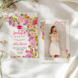 Bohemisch rosa Rosen Wildblumen Frühjahr Abschluss Ankündigung