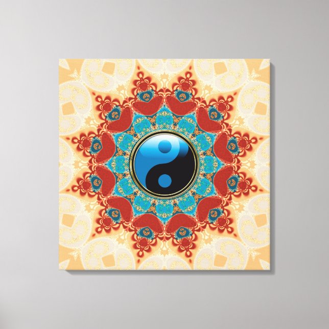 Bohemisch Spirit Yin Yang Wrapped Canvas Leinwanddruck (Vorderseite)
