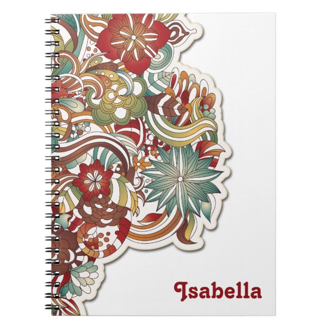 Bohemisch Style Floral Notebook Notizblock (Vorderseite)