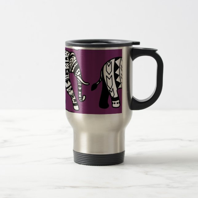 Bohemisch Style Tribal Walking Elephant Reisebecher (Rechts)