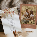 Bohemisch Terracotta Foto Hochzeit im Herbst Einladung<br><div class="desc">Diese Hochzeitseinladung beinhaltet wasserfarbene Trockenpampas-Gras und cremige Terracotta-Blumen,  gepaart mit einem modernen Script-Schriftart. Diese Einladung ist perfekt für Ihren Herbst oder Sommer Erde Ton böhmischen Hochzeit. Fügen Sie einfach ein Foto und Ihre Hochzeitswebsite auf die Rückseite für eine persönliche Touch.</div>