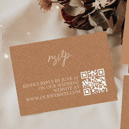 Bohemisch Terracotta Moderner Minimalistischer QR- Begleitkarte