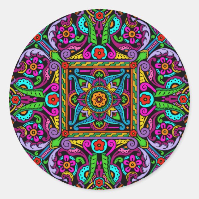 Bohemisch verklebter Glass Runder Aufkleber (Vorderseite)