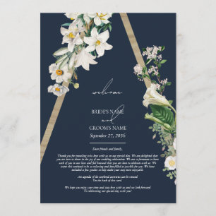Bohemisch Wood Florals Blue Wedding Tour Programm
