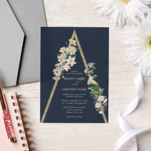 Bohemisch Wood Pyramid White Florals Blue Wedding