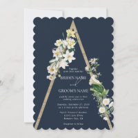 Bohemisch Wood Pyramid White Florals Blue Wedding