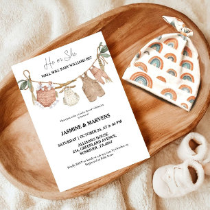 Bohemisch zeigen die Babykleidung Einladung