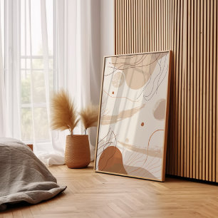 Bohemische Abstrakte Beige Poster