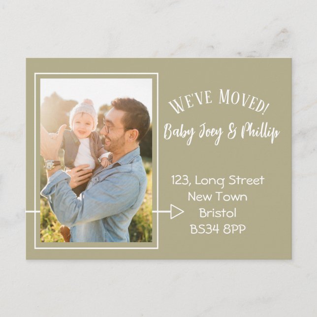 Bohemische Adressenänderung Foto Postkarte (Vorderseite)