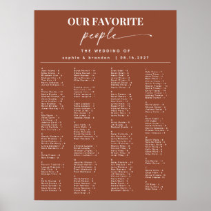 Bohemische Alphabetische Hochzeitstabelle Poster