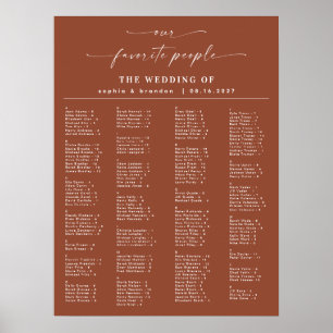 Bohemische Alphabetische Hochzeitstabelle Poster