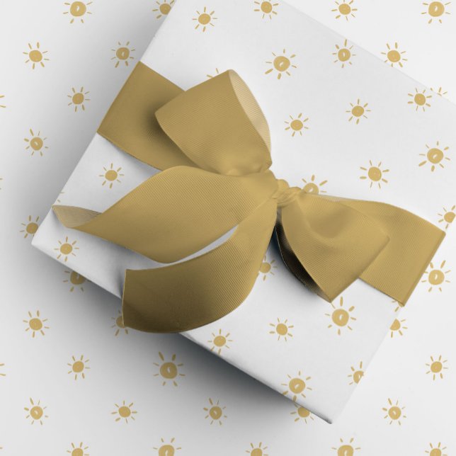 Bohemische Aquarelltonnen in Gelb Geschenkpapier (Yellow watercolor dotted sunshines gift wrapping paper.)